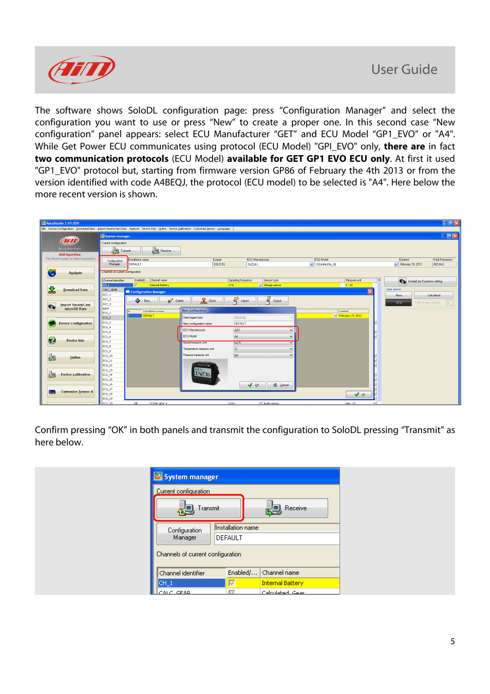 AiM GET Power ECU for SoloDL User Manual | Page 6 / 9