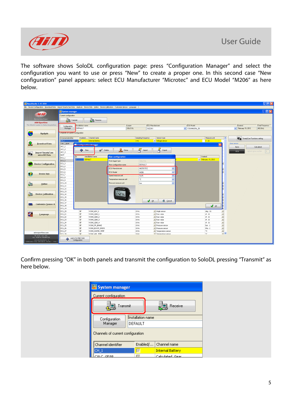 AiM Microtec M206 for SoloDL User Manual | Page 6 / 8