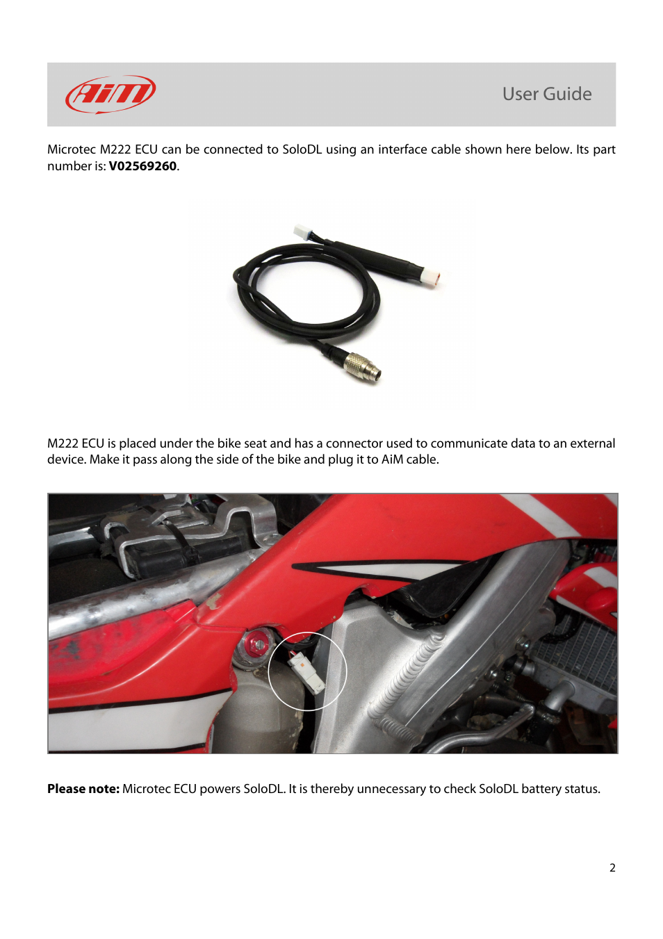 AiM Microtec M222 for SoloDL User Manual | Page 3 / 7