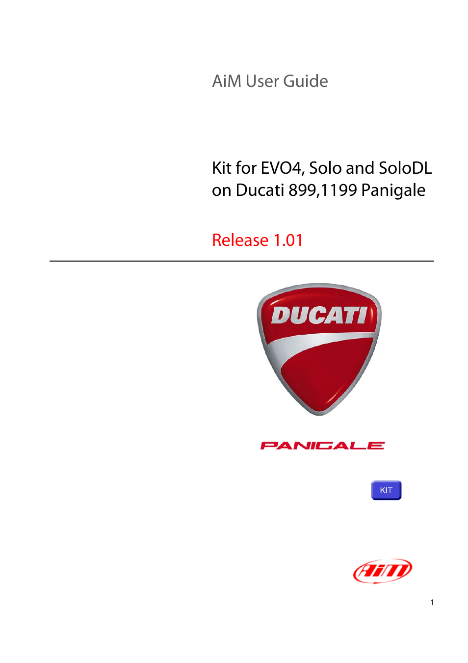 AiM Kit for SoloDL on Ducati Panigale User Manual | 16 pages