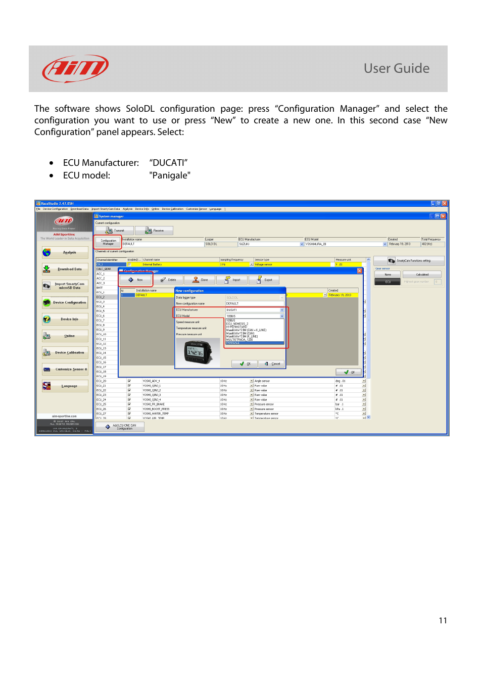 AiM Kit for SoloDL on Ducati Panigale User Manual | Page 12 / 16