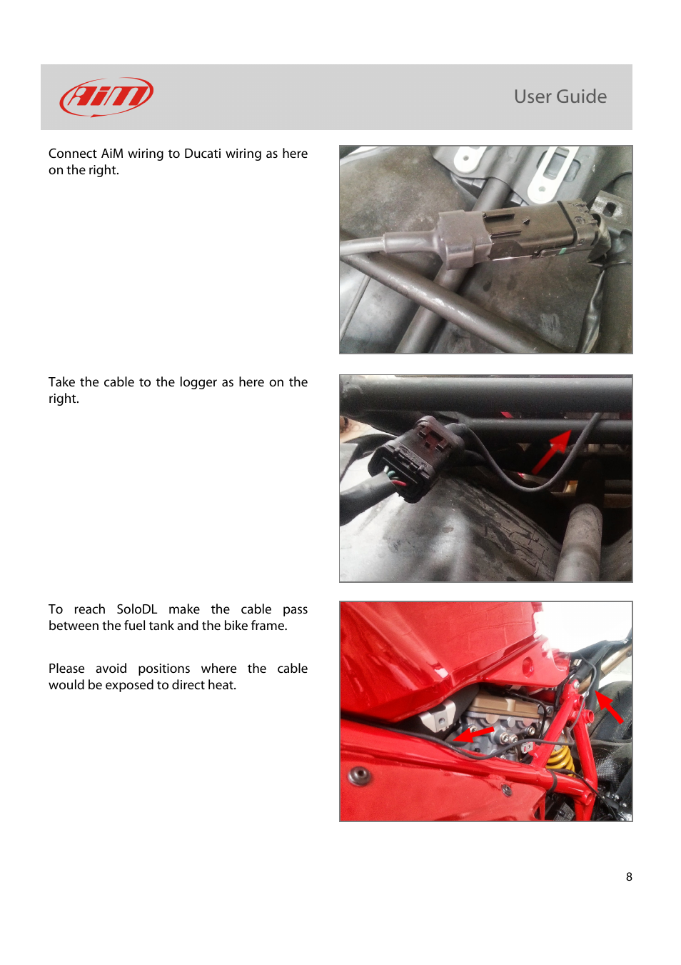 AiM Kit for SoloDL on Ducati Panigale User Manual | Page 9 / 16