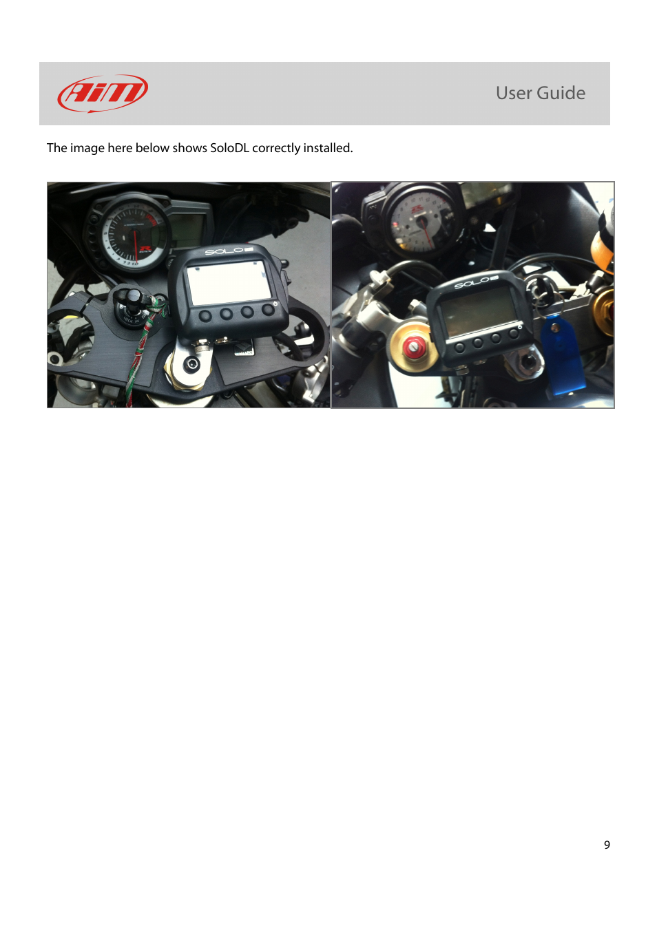 AiM Kit for SoloDL on Suzuki GSX-R User Manual | Page 10 / 18