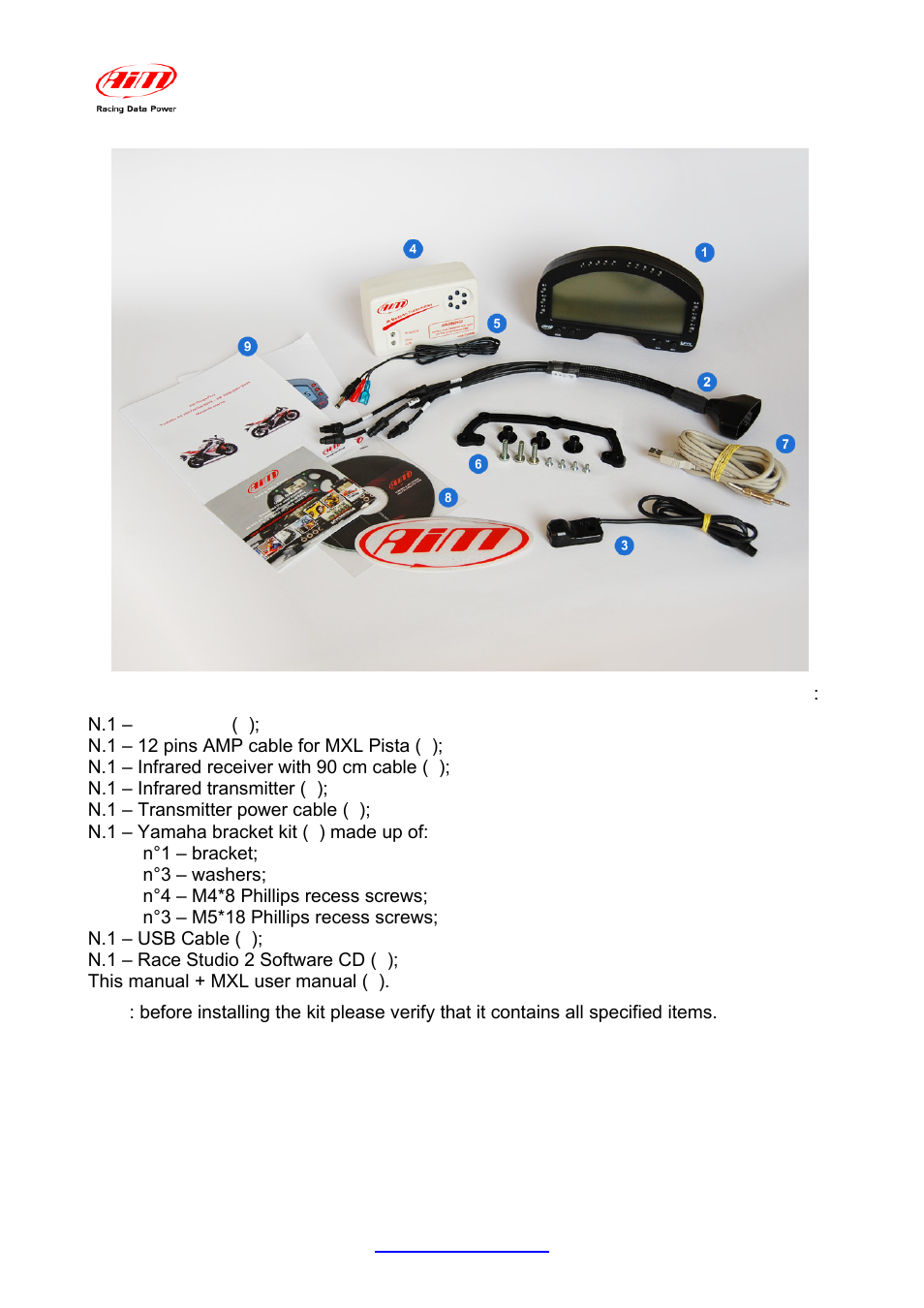 AiM Yamaha R6 User Manual | Page 6 / 23