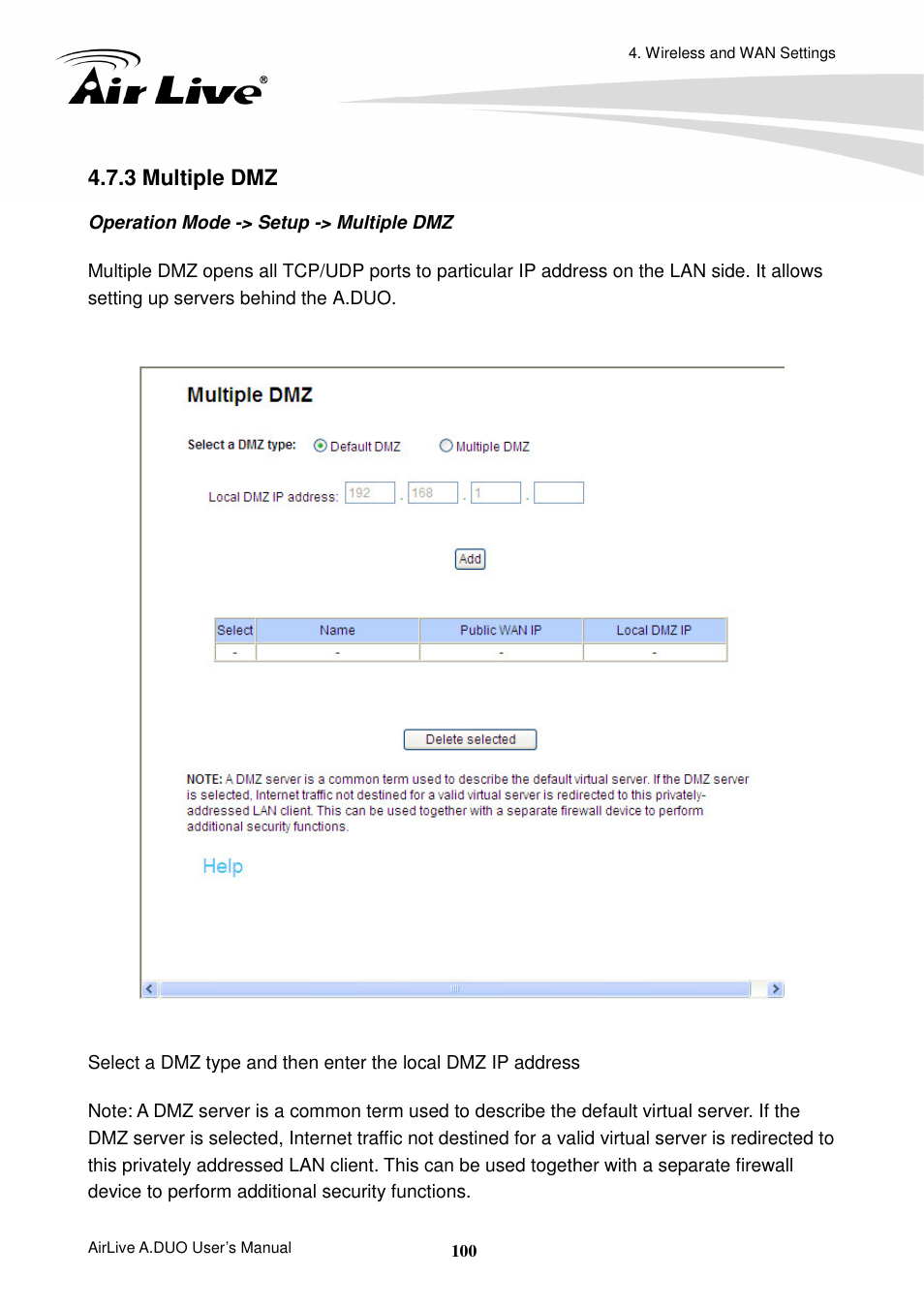 3 multiple dmz | AirLive A.DUO User Manual | Page 107 / 189