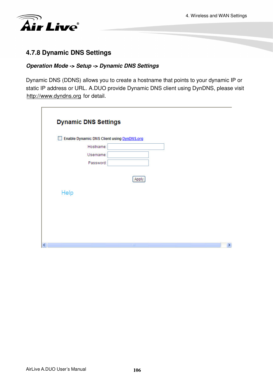 8 dynamic dns settings | AirLive A.DUO User Manual | Page 113 / 189