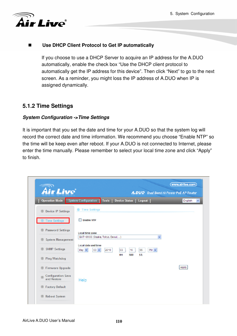 2 time settings | AirLive A.DUO User Manual | Page 117 / 189