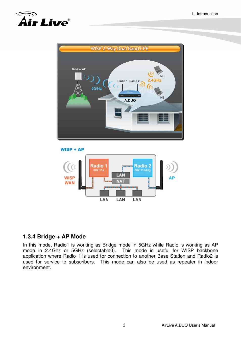 4 bridge + ap mode | AirLive A.DUO User Manual | Page 12 / 189