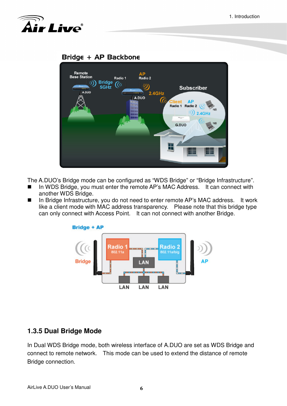 5 dual bridge mode | AirLive A.DUO User Manual | Page 13 / 189
