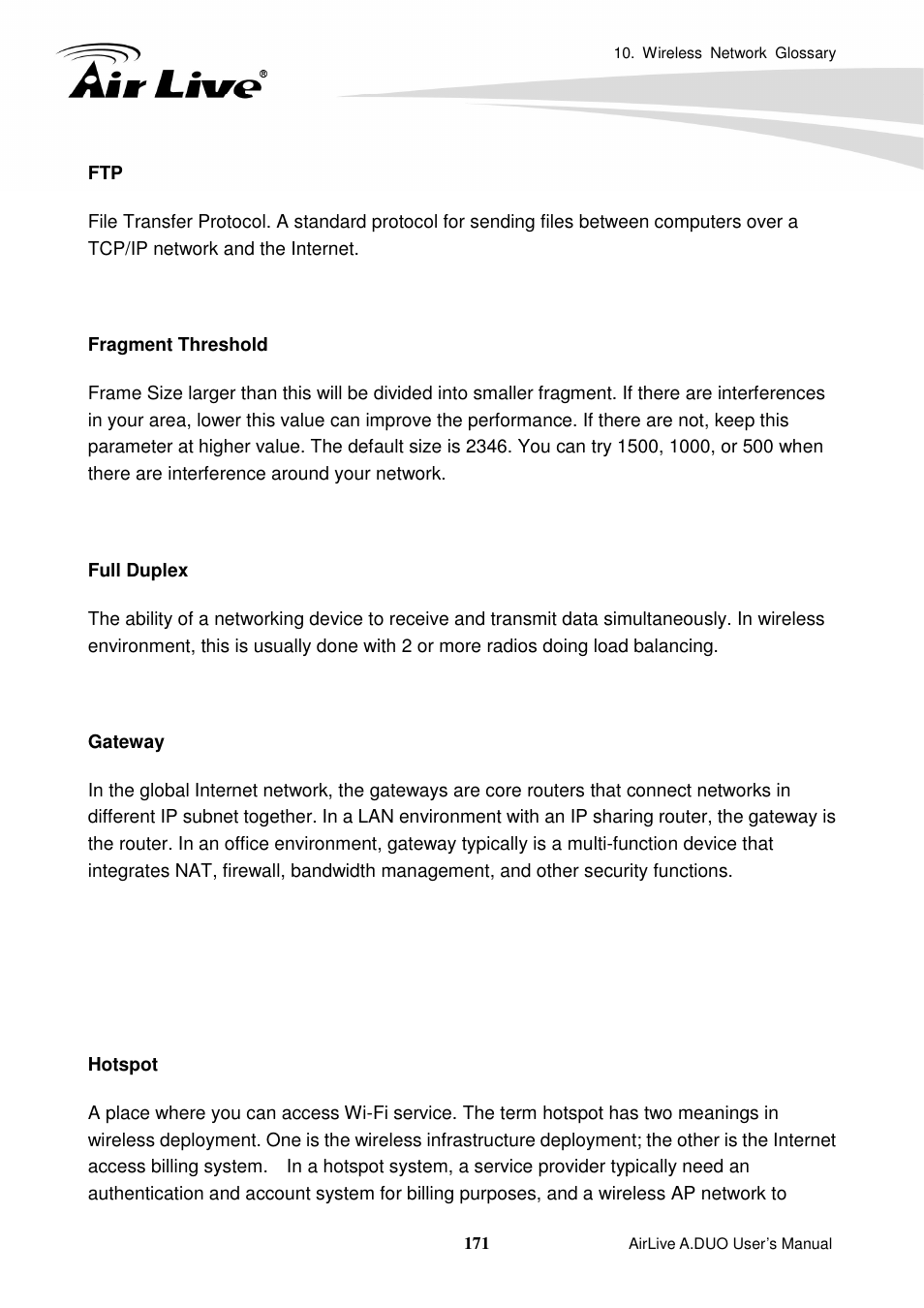 AirLive A.DUO User Manual | Page 178 / 189