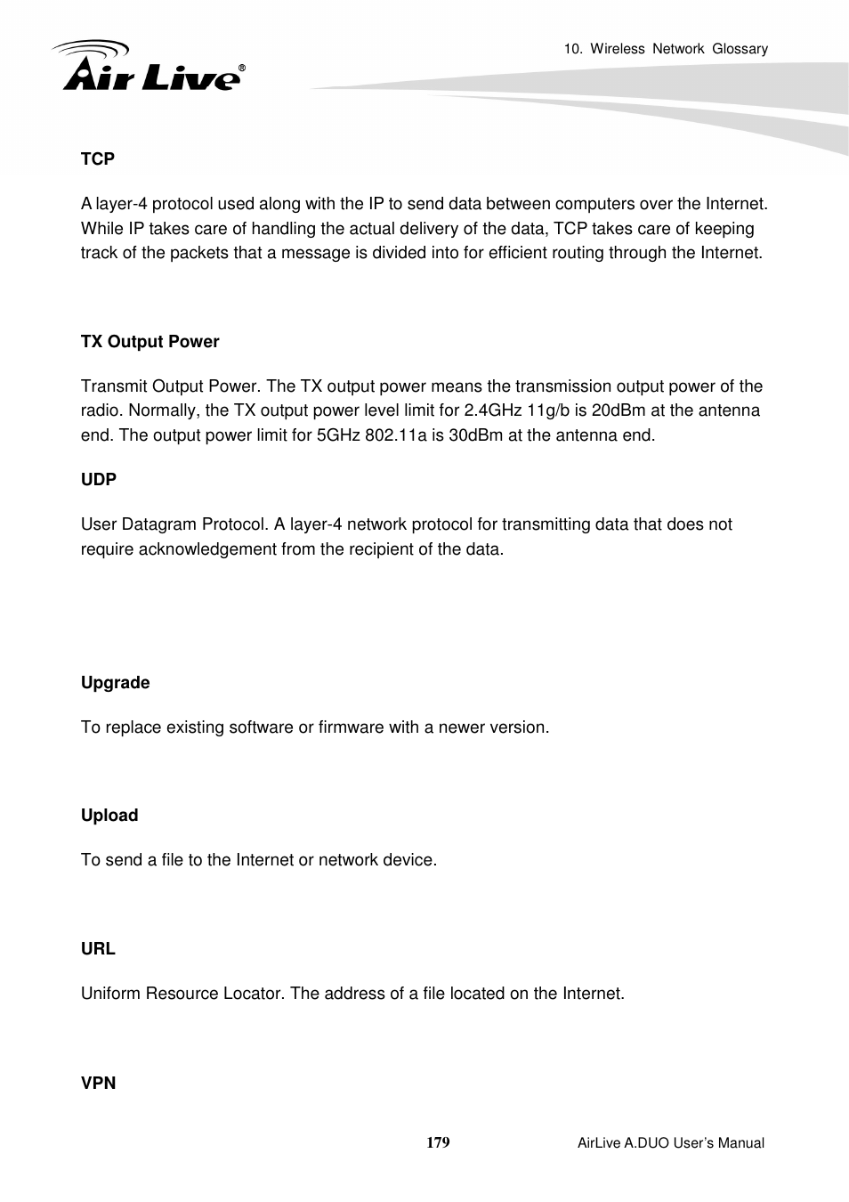 AirLive A.DUO User Manual | Page 186 / 189