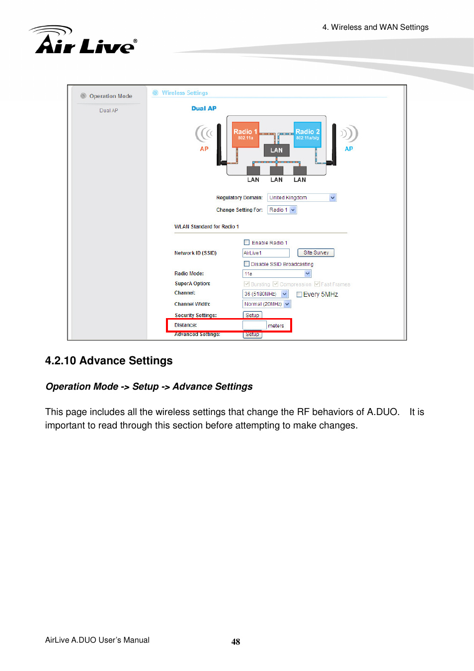 10 advance settings | AirLive A.DUO User Manual | Page 55 / 189