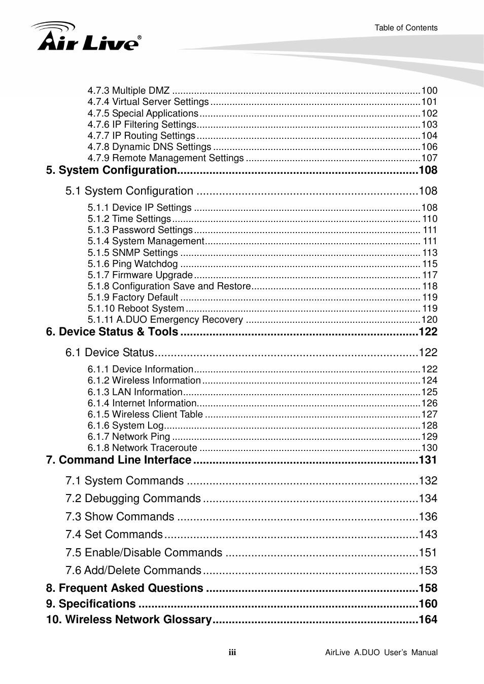 AirLive A.DUO User Manual | Page 7 / 189