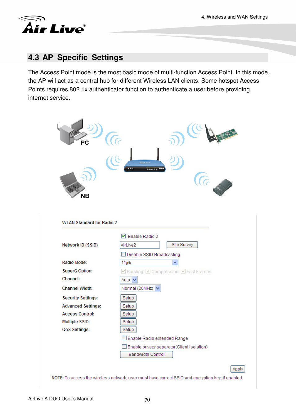 3 ap specific settings, Ap specific settings | AirLive A.DUO User Manual | Page 77 / 189