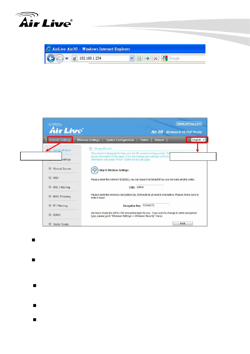 2 web menu structure | AirLive Air3G User Manual | Page 23 / 111