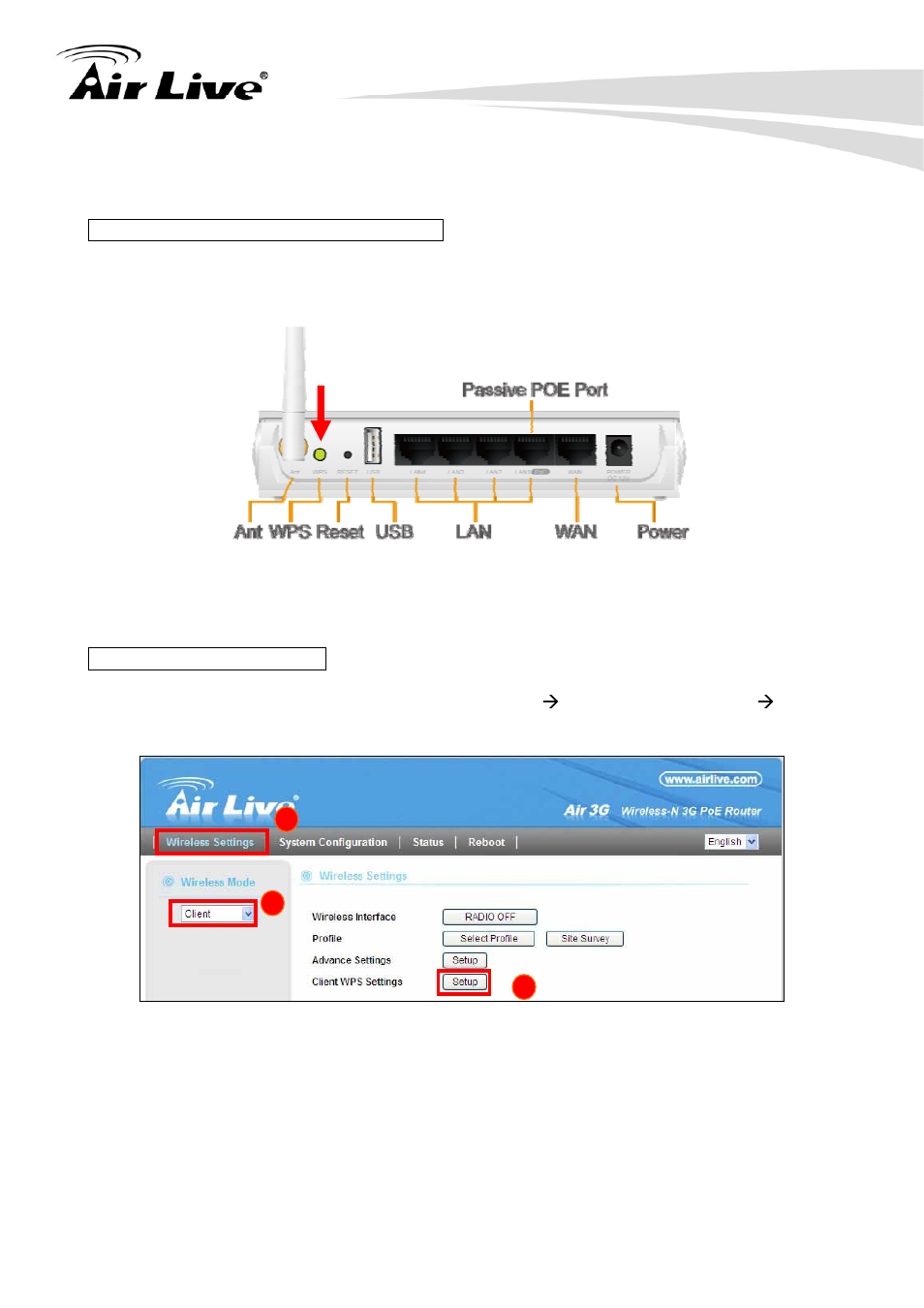 2 client, Mode, 2 client mode | AirLive Air3G User Manual | Page 30 / 111