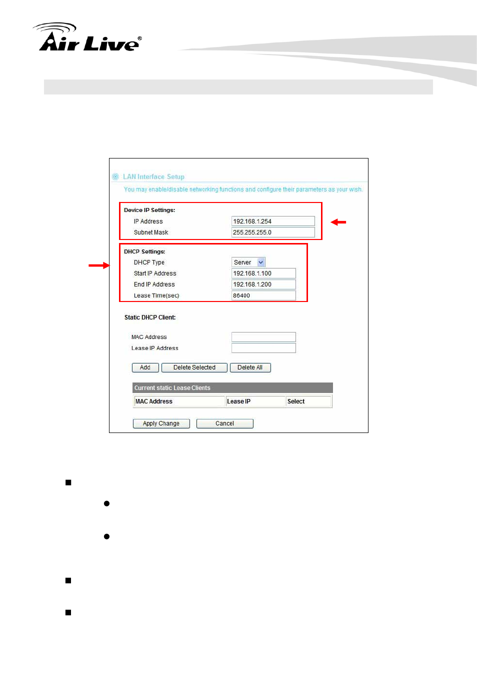 2 lan interface setup, 1 dhcp settings | AirLive Air3G User Manual | Page 59 / 111