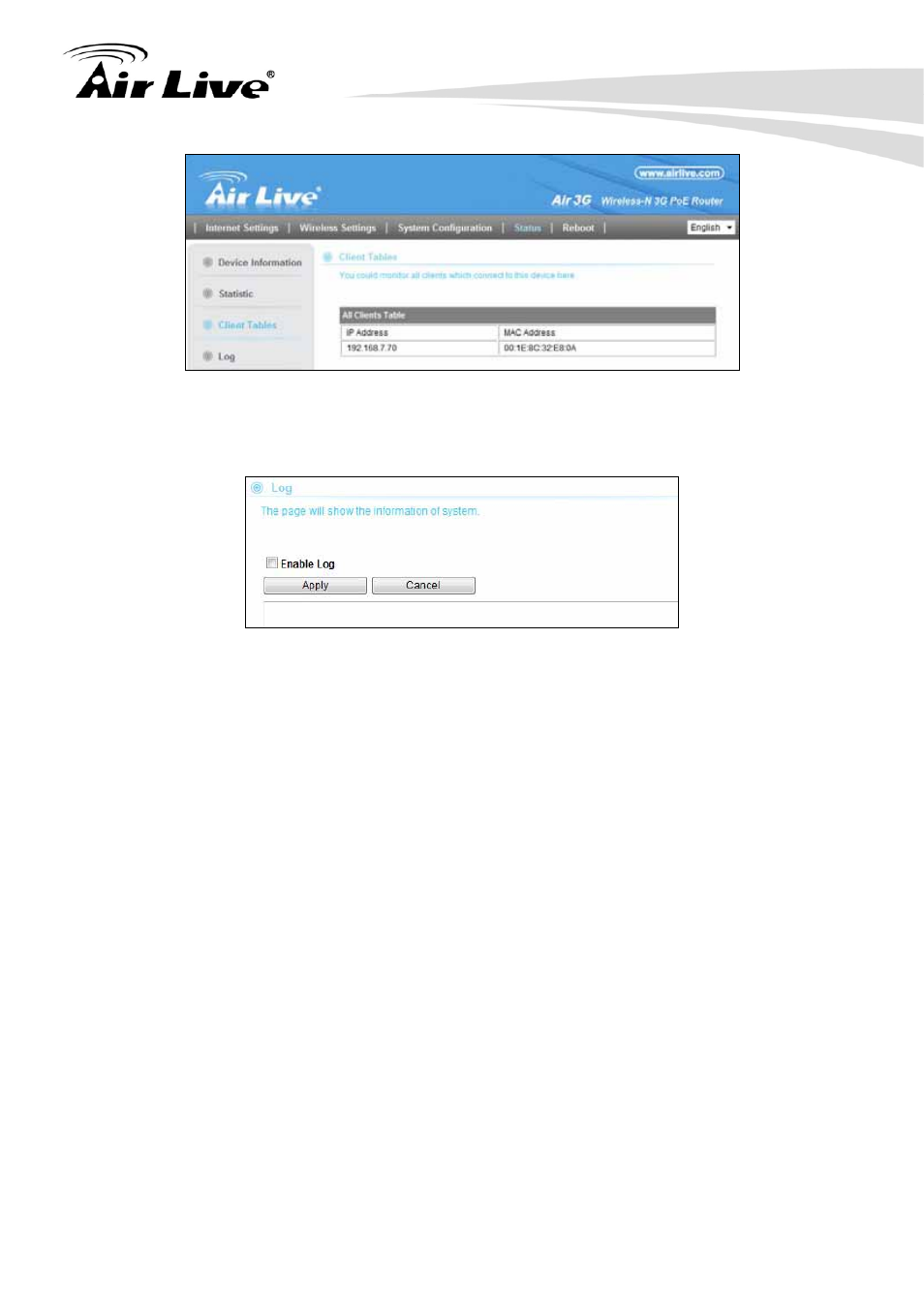 4 log | AirLive Air3G User Manual | Page 65 / 111