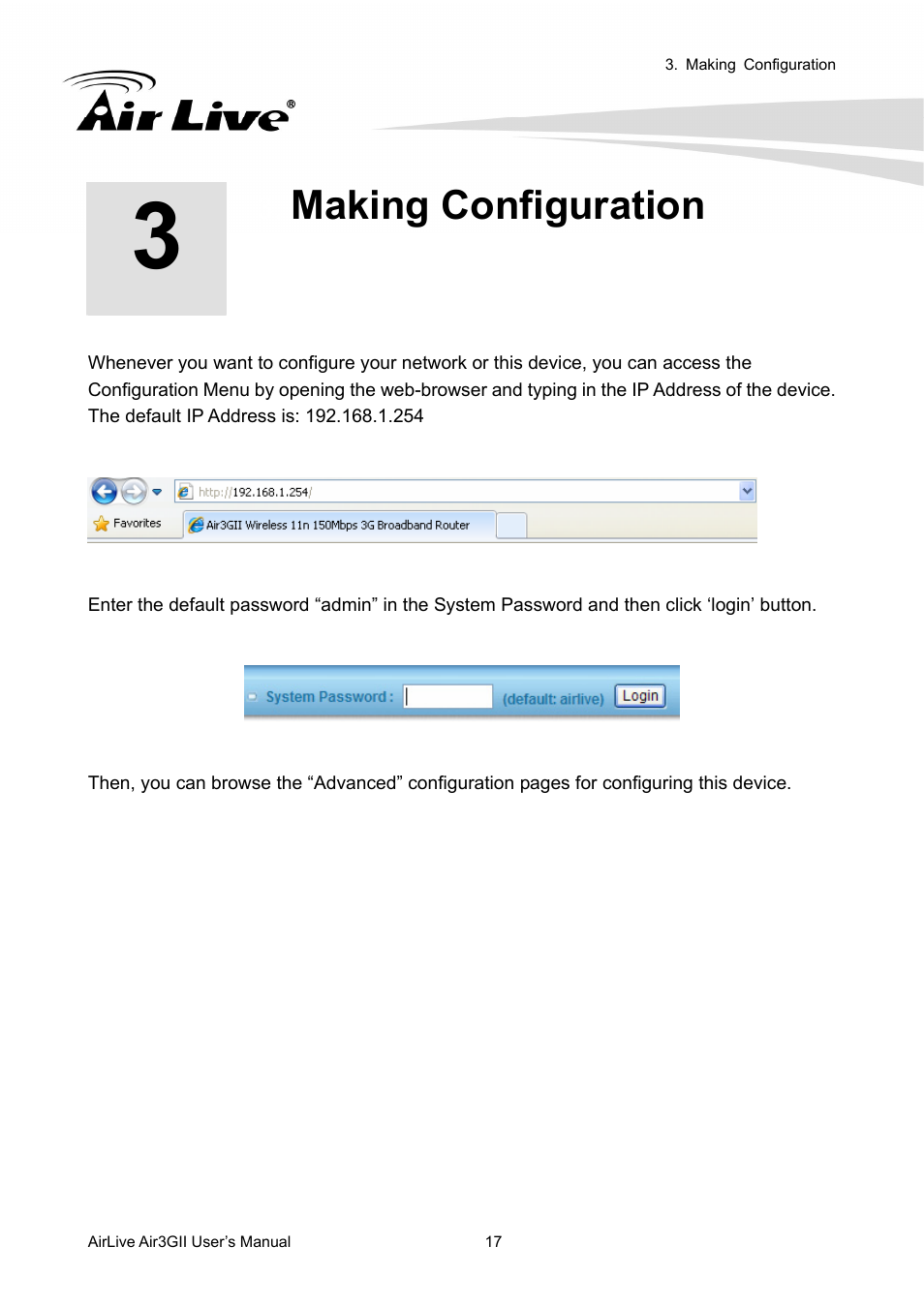 Making configuration | AirLive Air3GII User Manual | Page 21 / 75