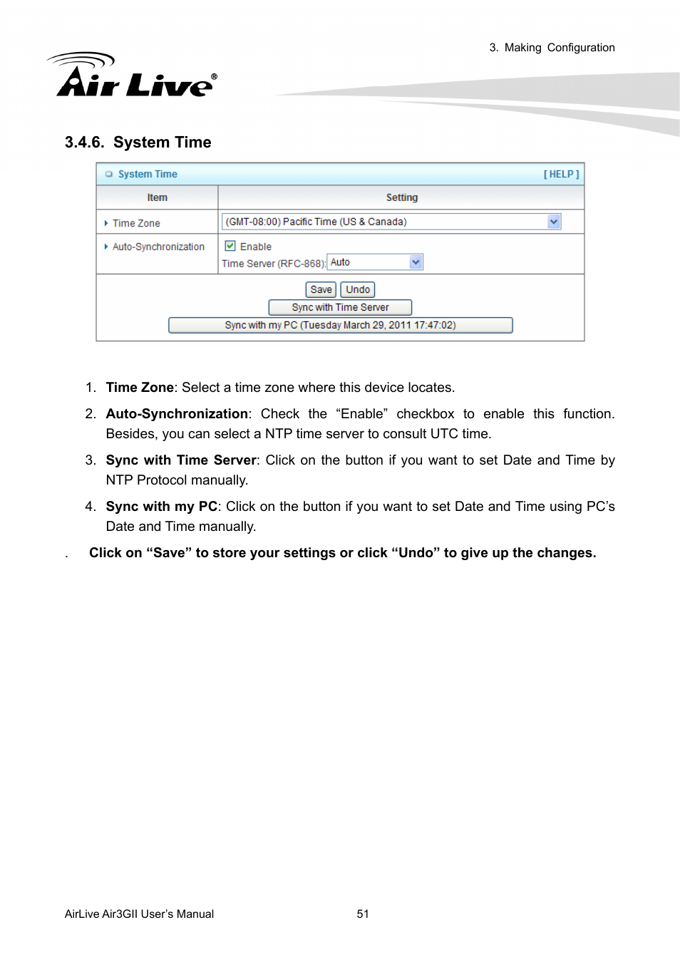 System time | AirLive Air3GII User Manual | Page 55 / 75