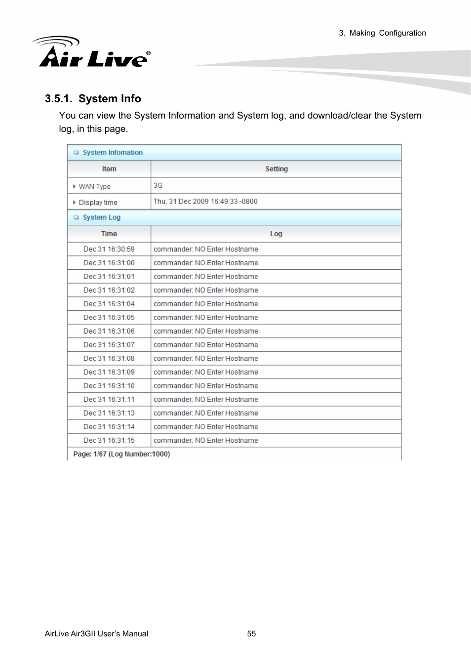 System info | AirLive Air3GII User Manual | Page 59 / 75