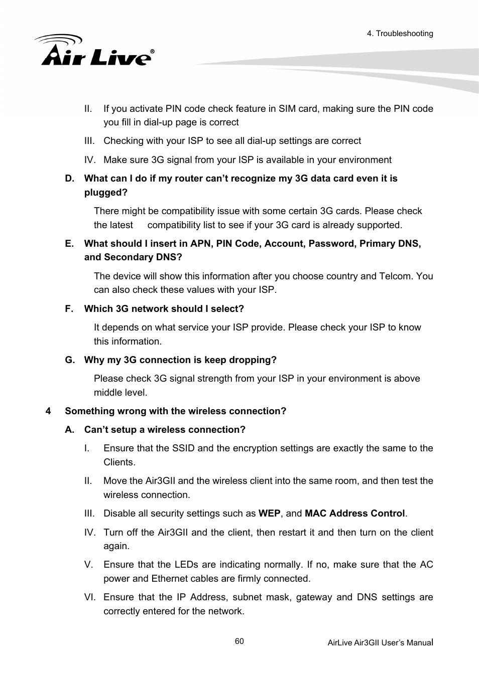 AirLive Air3GII User Manual | Page 64 / 75