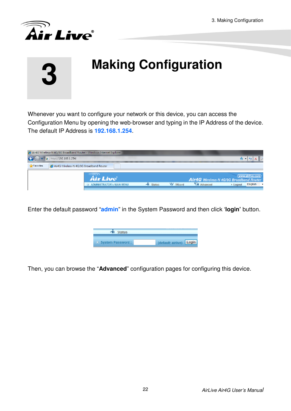 Making configuration | AirLive Air4G User Manual | Page 27 / 87