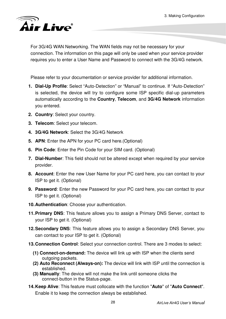 AirLive Air4G User Manual | Page 33 / 87