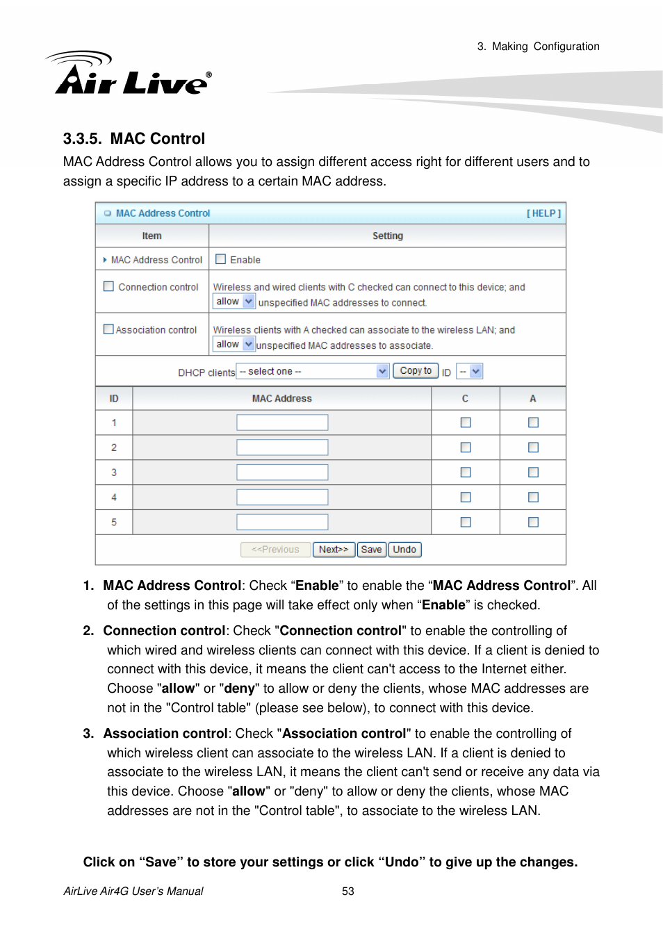 Mac control | AirLive Air4G User Manual | Page 58 / 87