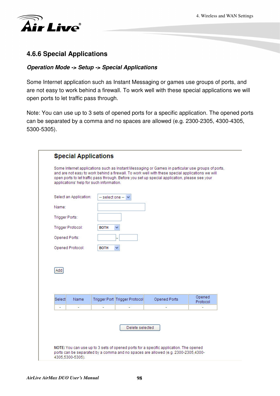 6 special applications | AirLive AirMax DUO User Manual | Page 106 / 208