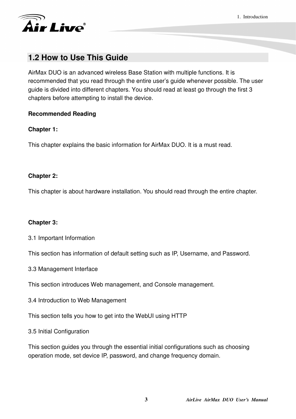 2 how to use this guide | AirLive AirMax DUO User Manual | Page 11 / 208