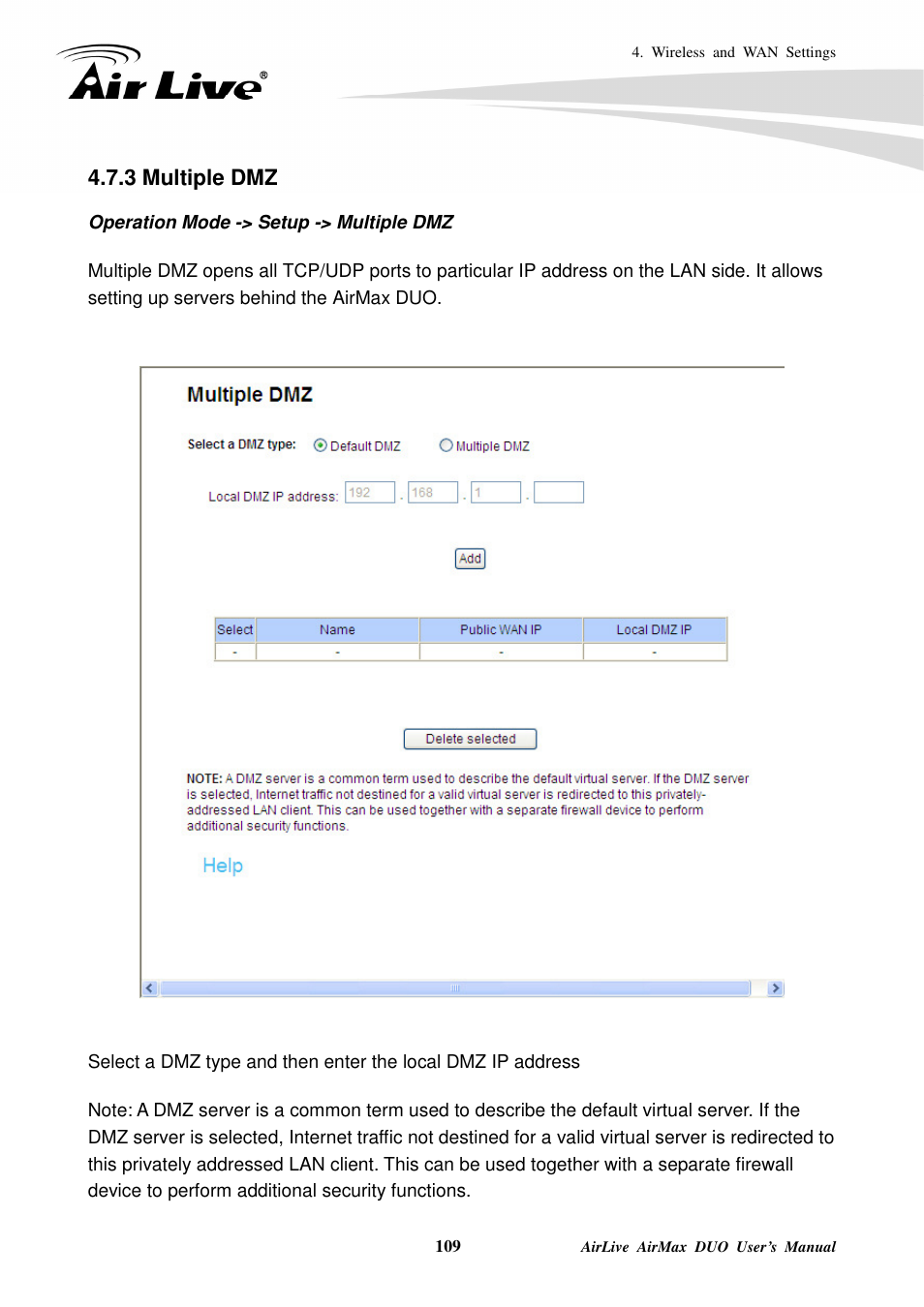 3 multiple dmz | AirLive AirMax DUO User Manual | Page 117 / 208