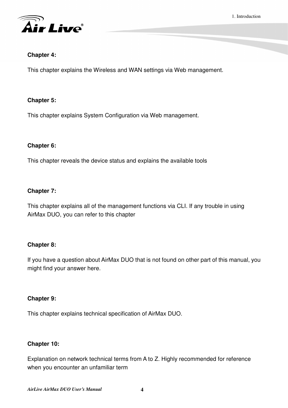 AirLive AirMax DUO User Manual | Page 12 / 208