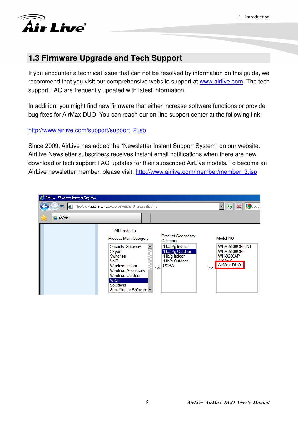 3 firmware upgrade and tech support | AirLive AirMax DUO User Manual | Page 13 / 208