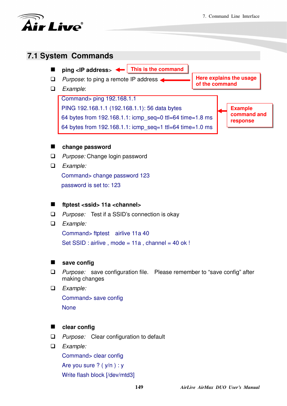 1 system commands | AirLive AirMax DUO User Manual | Page 157 / 208