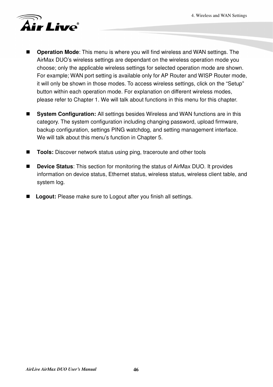 AirLive AirMax DUO User Manual | Page 54 / 208