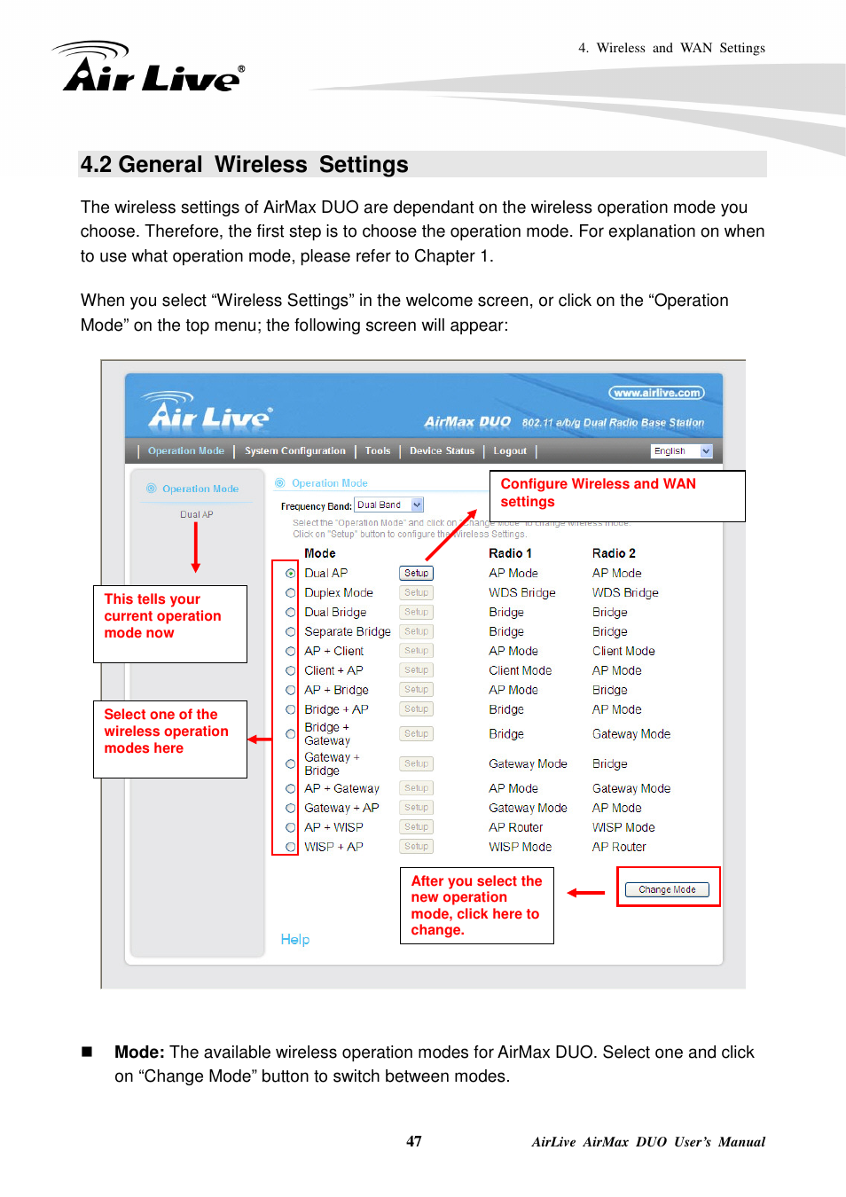 2 general wireless settings | AirLive AirMax DUO User Manual | Page 55 / 208