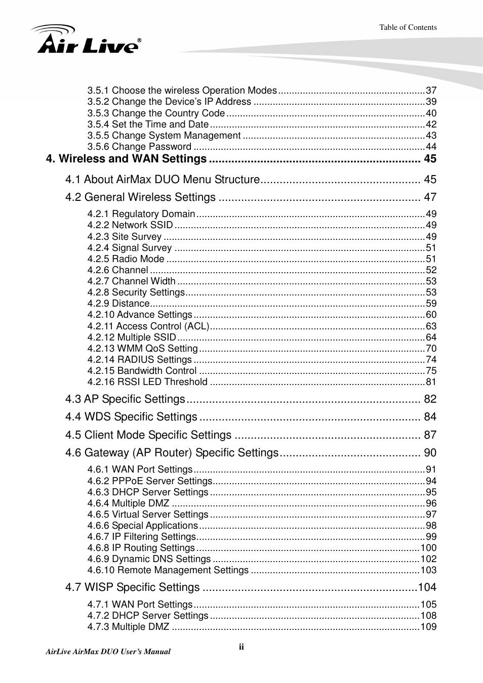 AirLive AirMax DUO User Manual | Page 6 / 208