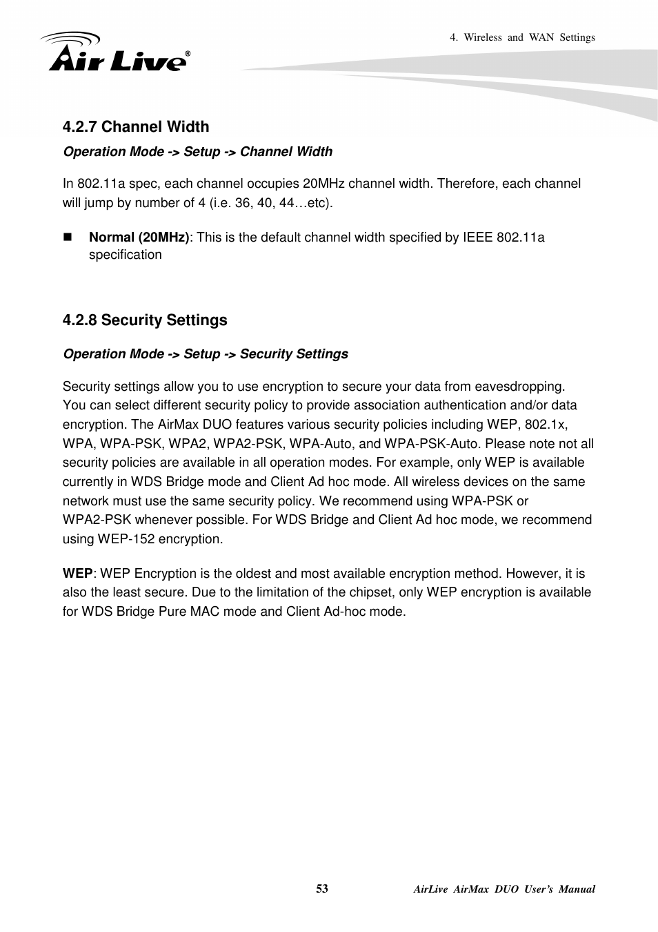 8 security settings | AirLive AirMax DUO User Manual | Page 61 / 208