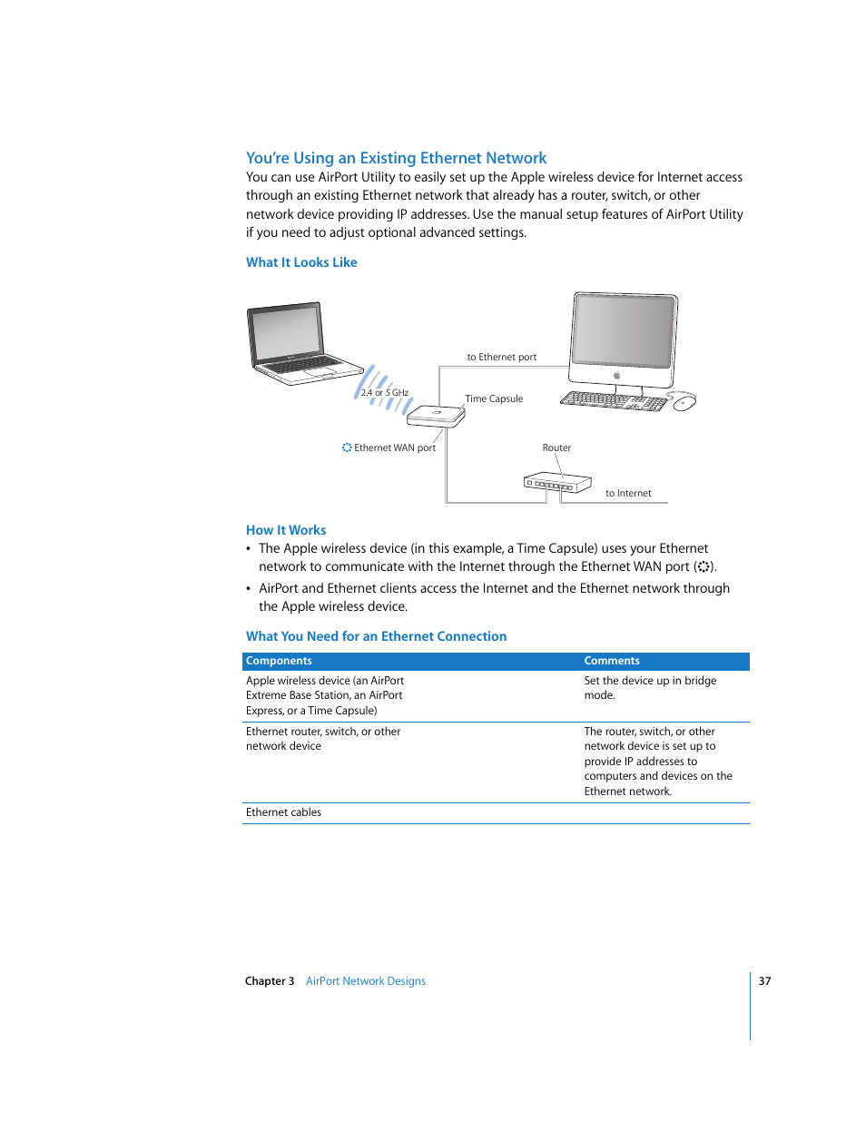 You’re using an existing ethernet network | Apple AirPort Networks User Manual | Page 37 / 72