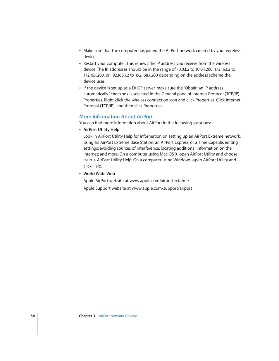 Apple AirPort Networks User Manual | Page 58 / 72