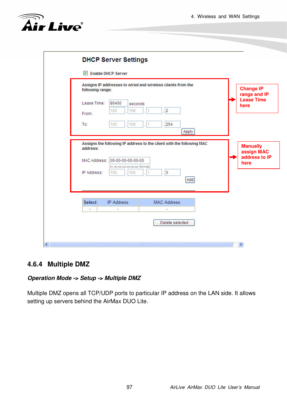 4 multiple dmz | AirLive AirMax DUO Lite User Manual | Page 105 / 207