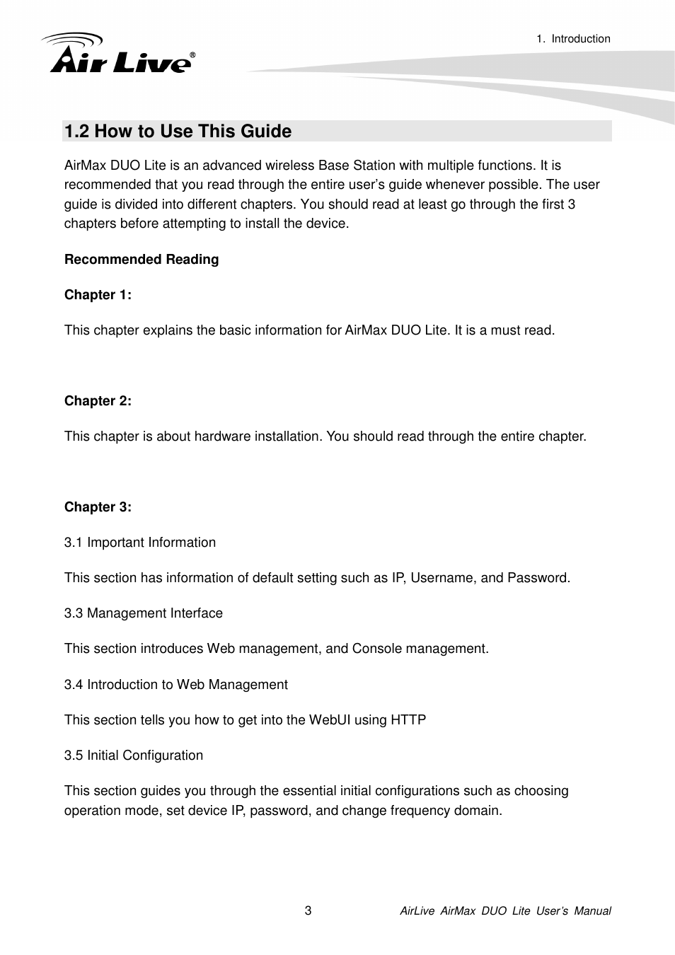 2 how to use this guide | AirLive AirMax DUO Lite User Manual | Page 11 / 207