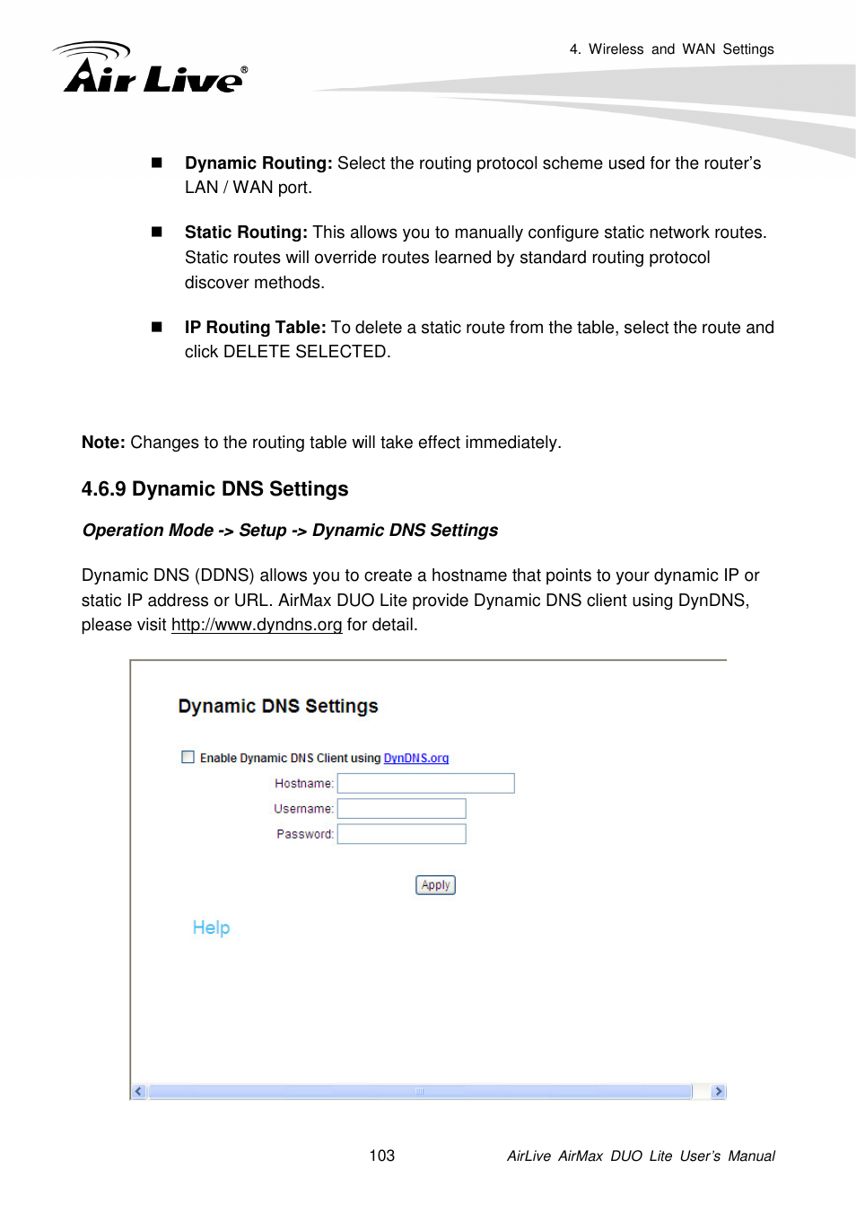 9 dynamic dns settings | AirLive AirMax DUO Lite User Manual | Page 111 / 207