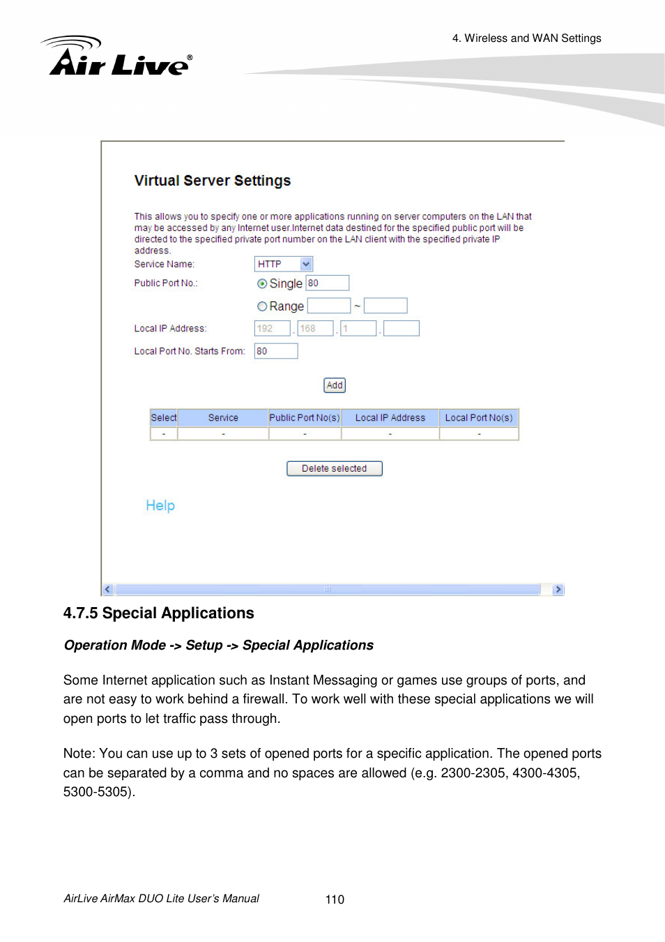 5 special applications | AirLive AirMax DUO Lite User Manual | Page 118 / 207