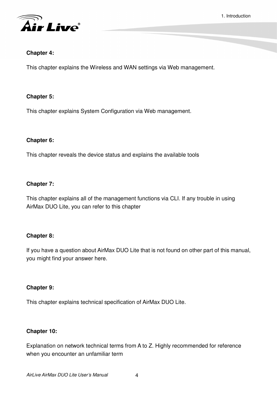 AirLive AirMax DUO Lite User Manual | Page 12 / 207