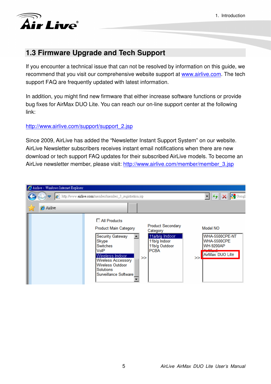 3 firmware upgrade and tech support | AirLive AirMax DUO Lite User Manual | Page 13 / 207