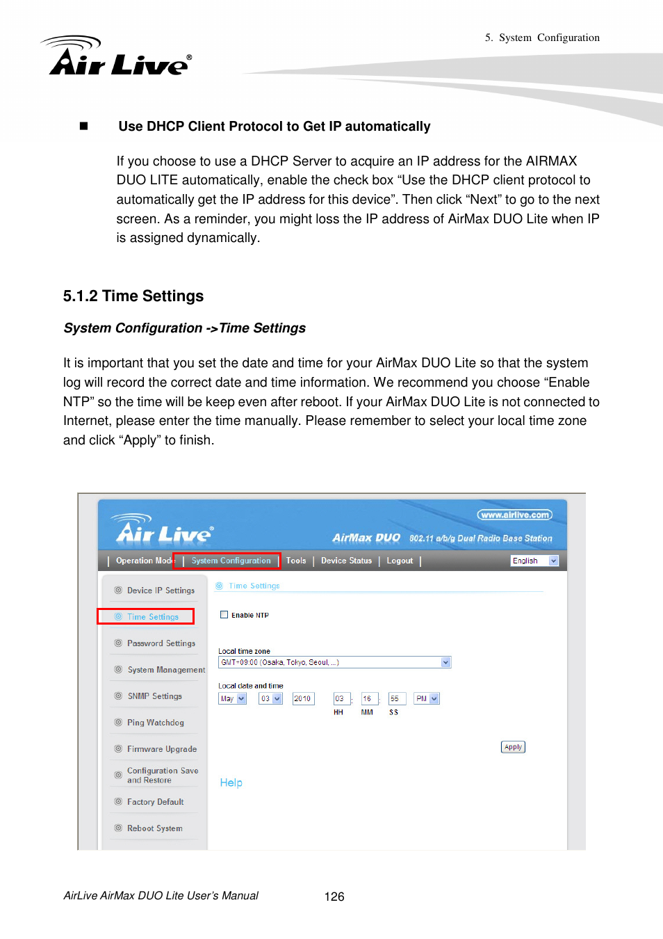 2 time settings | AirLive AirMax DUO Lite User Manual | Page 134 / 207