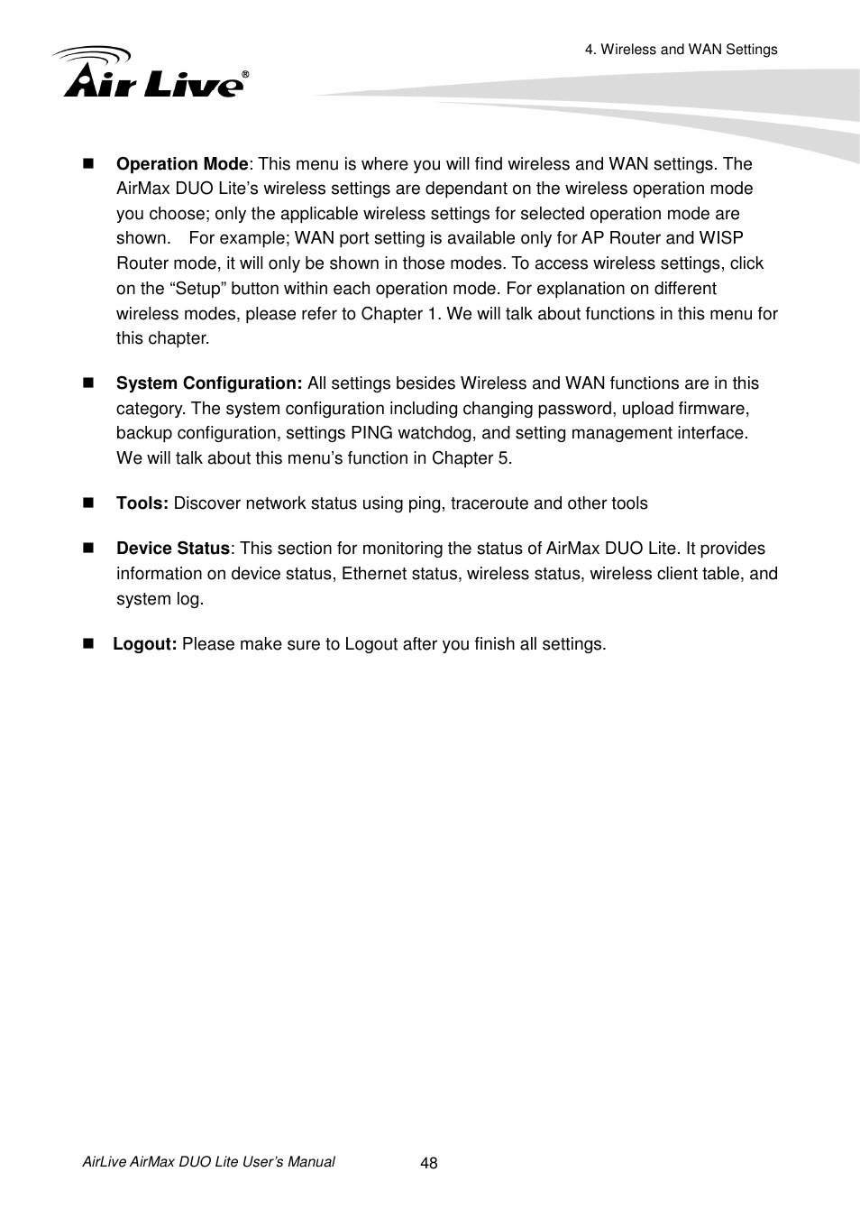 AirLive AirMax DUO Lite User Manual | Page 56 / 207