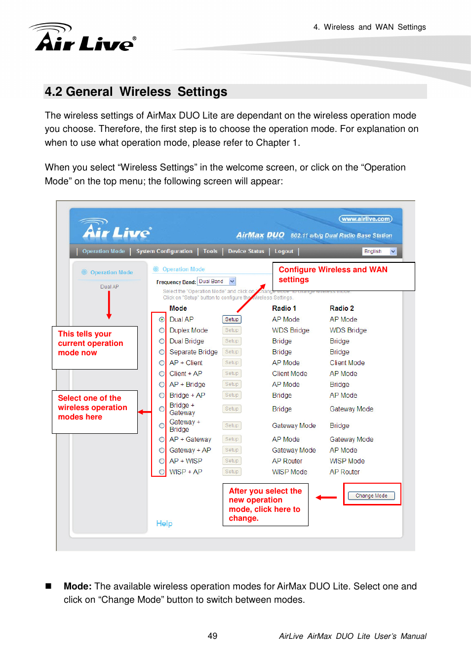 2 general wireless settings | AirLive AirMax DUO Lite User Manual | Page 57 / 207